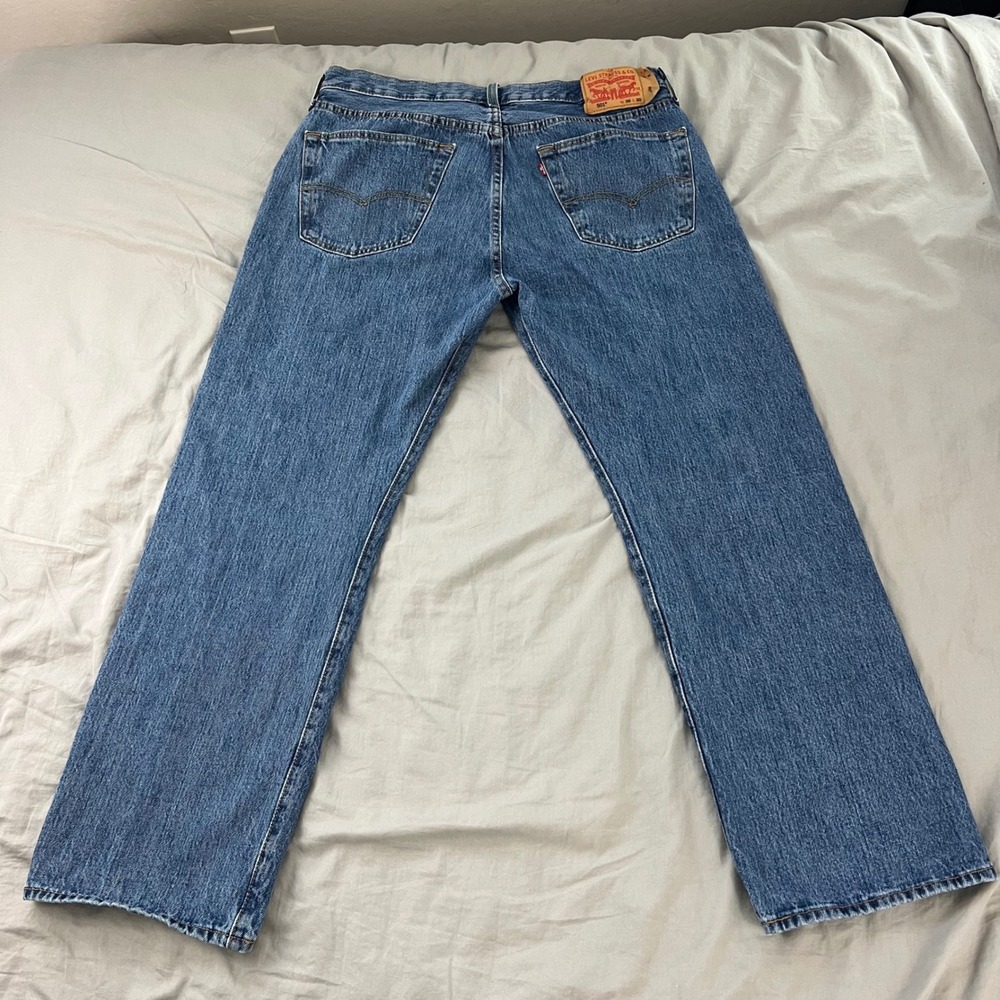 LEVI'S 501XX Jeans Mens 36X30 Button Fly Blue Denim Straight Leg Casual Cotton
